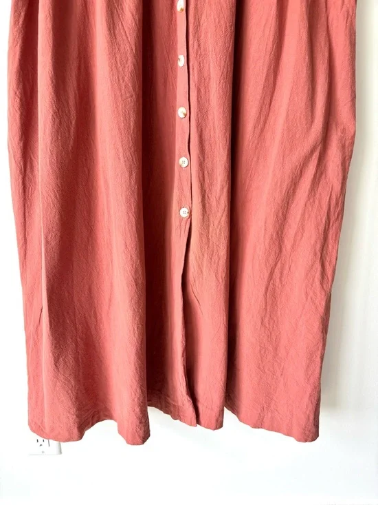 Natural Life Avery Midi Dress Button Front Rust Pink Boho Flowy Cottagecore - Picture 7 of 11